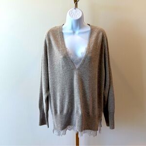 Brochu Walker lace vee looker sweater size M